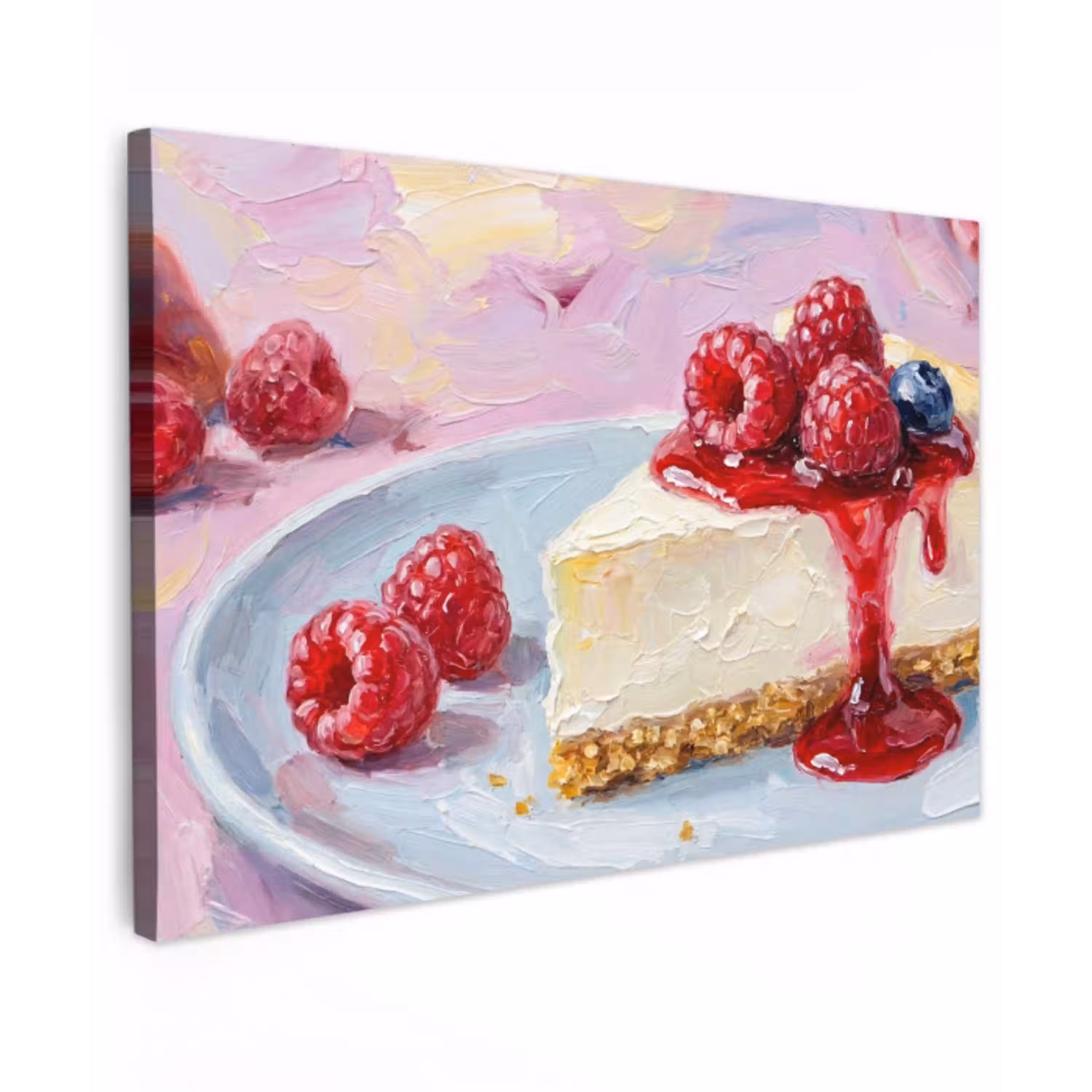 Eten - Cheesecake - Bessen - Abstract - Roze canvas 2cm klein -z3d