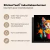 Kat - Eten - Patat - Graffiti - Abstract Inductie beschermer vinyl 3mm middel -sfeer2
