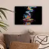 Koffie - Kleurrijk - Zwart - Kopje canvas 2cm klein -sfeer1