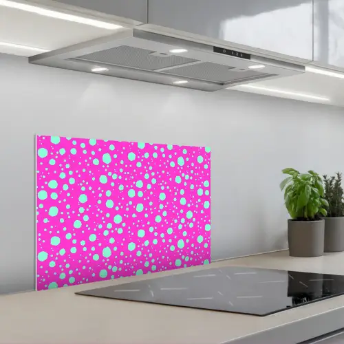 Stippen - Mint - Neon - Fuchsia keuken achterwand spatscherm klein 900 -3d_schuin