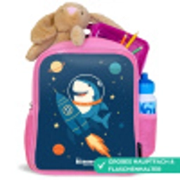 Dier - Ruimte - Planeet - Raket Kinderrugzak - Roze middel -inhoud_DE