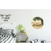 Houten bankje - Bloempotten - Landschap Wandcirkel aluminium klein -kinderkamer