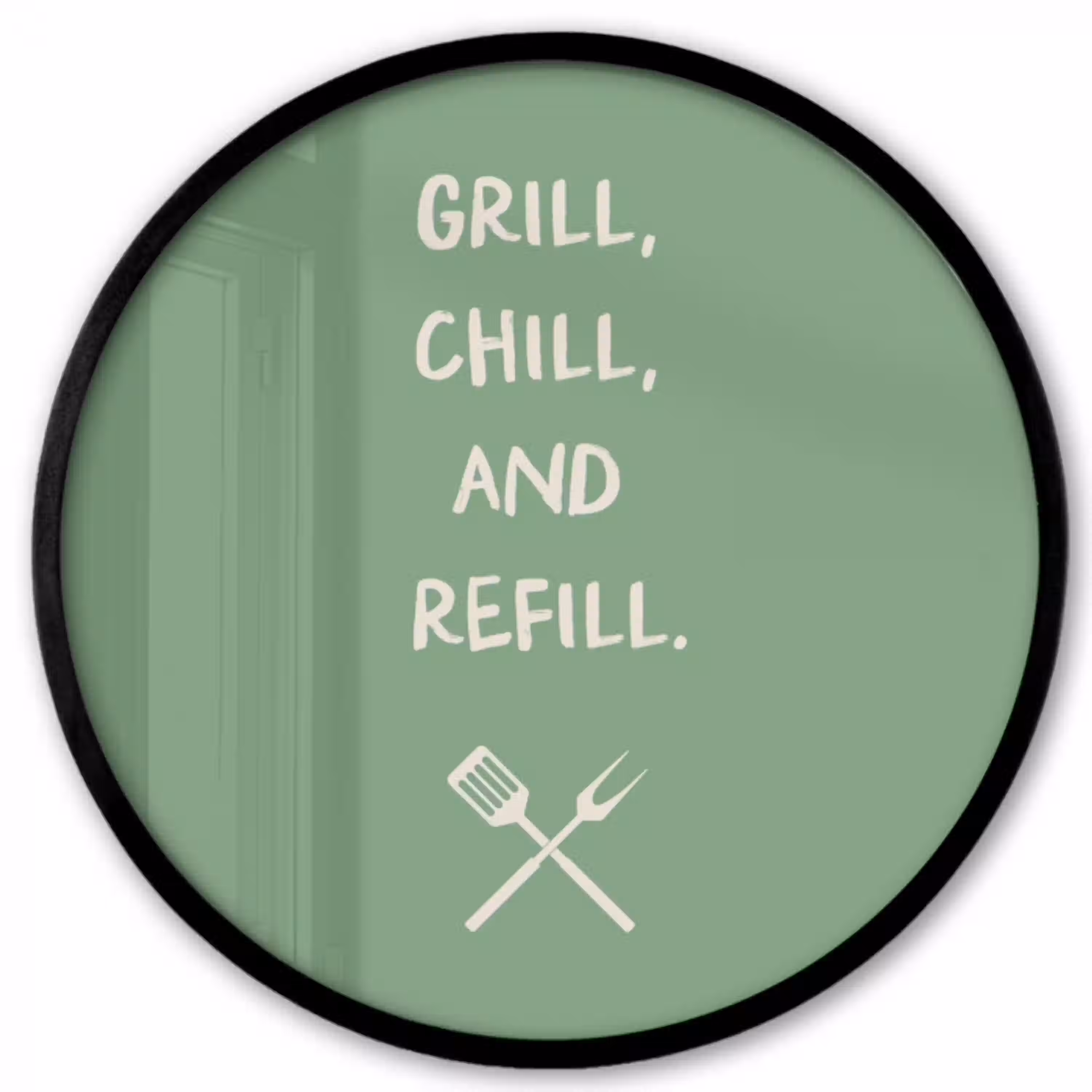 Grill - Groen - Zomer - Quote Fotolijst rond zonder passe partout klein -3d
