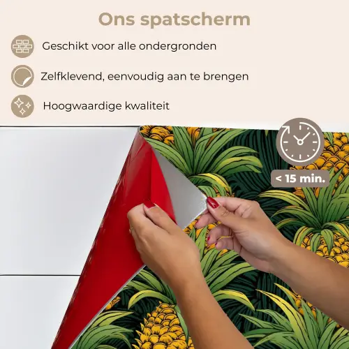 Illustratie - Patroon - Ananas keuken achterwand spatscherm klein 900 -spatscherm_NL