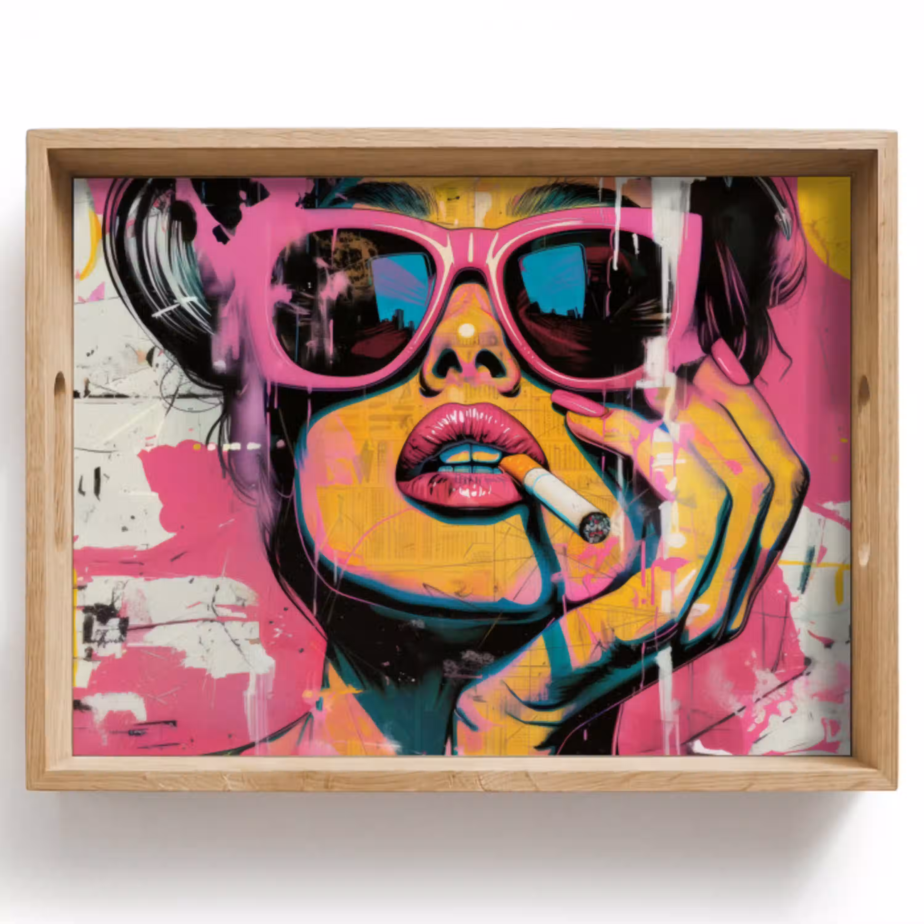 Portret - Vrouw - Abstract - Zonnebril Dienblad Rechthoek middel -z3d_shopping