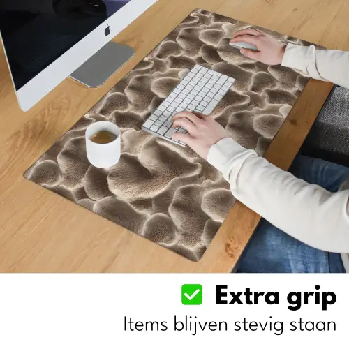Waaiervorm - Beige - Vezel textuur Muismat XXL klein 681 -sfeer3