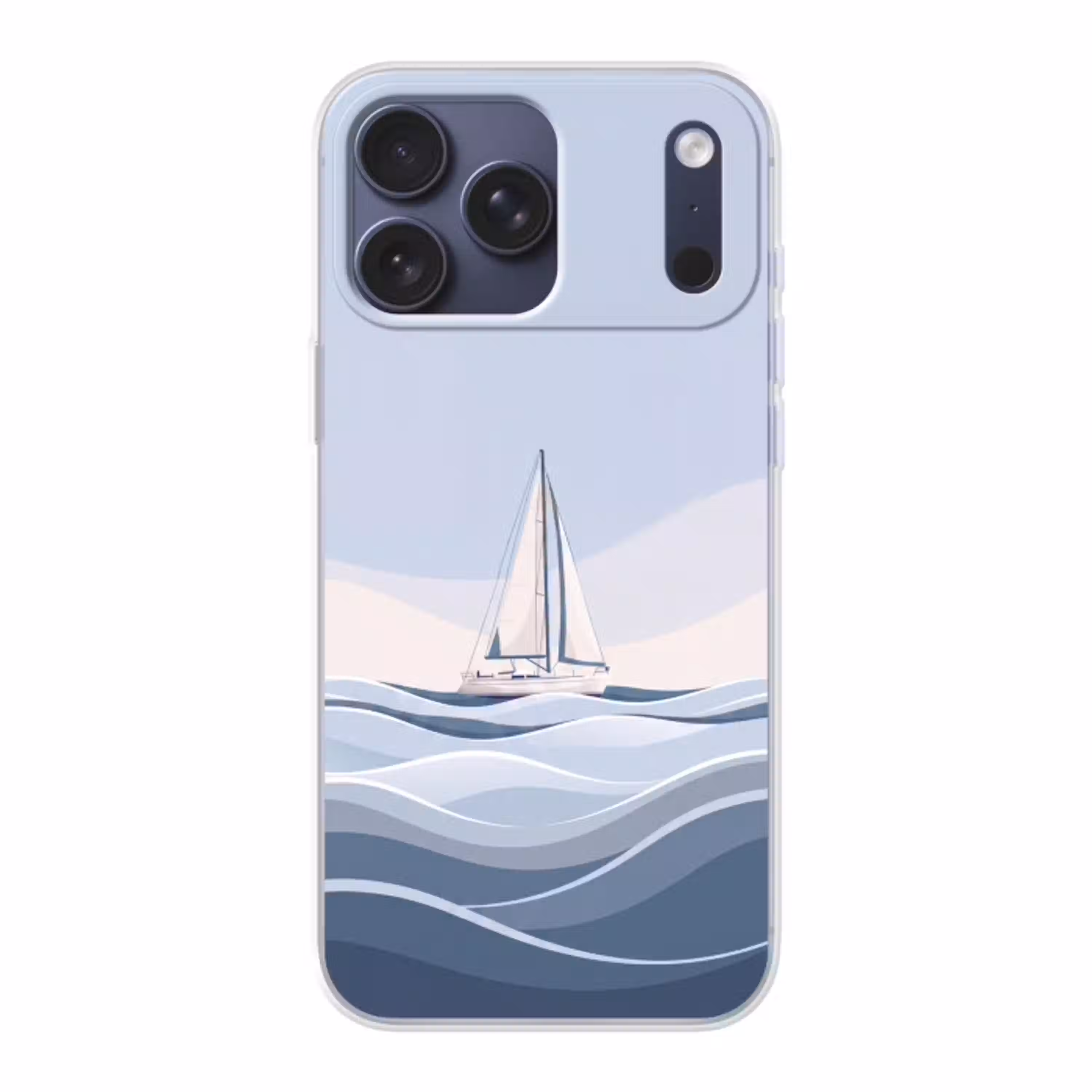 Boot - Zeil - Zee - Modern - Beige Telefoonhoesje iPhone 17 Pro Max klein -3d