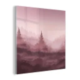 Landschap - Mistig - Roze plexiglas 5mm klein -z3d