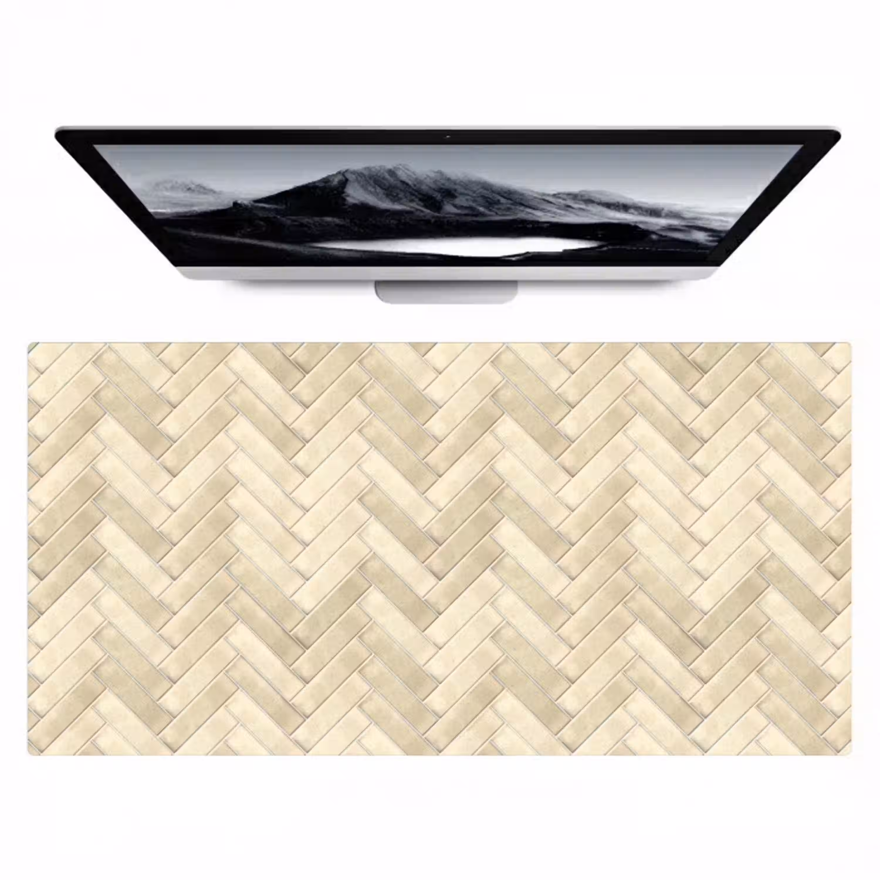 Visgraat - Wandtegel - Licht Beige Muismat XXL klein 681 -zzz3d