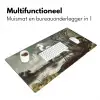 Reiger - Planten - Wolken - Wit Muismat XXL klein -sfeer4