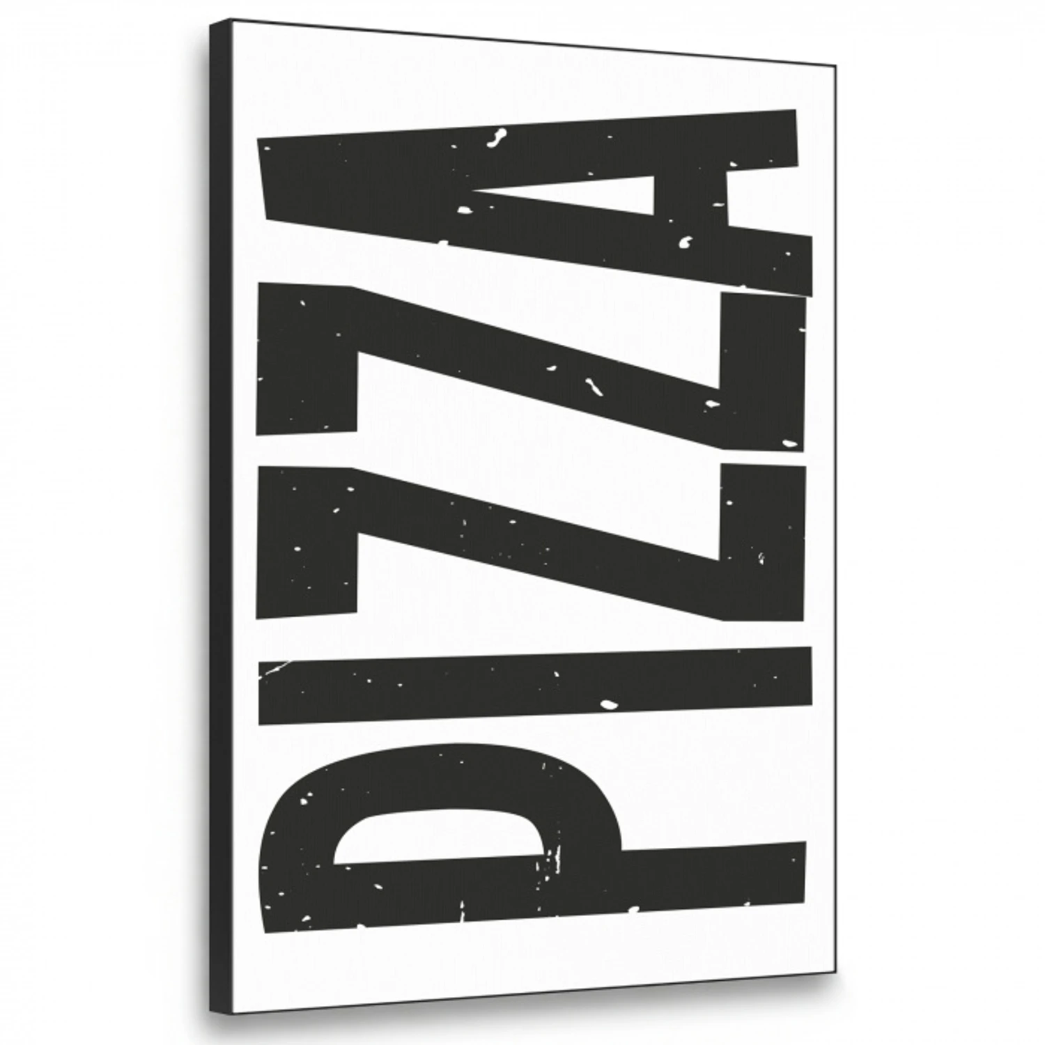 Pizza - Japandi - Decoratie - Vintage Textielframe zwart klein -3d