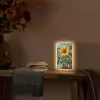 Zonnebloemen - Helderblauwer lucht - Gras Light Box met kabel (Tafellamp) klein -sfeer4