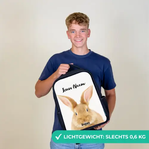 Snuffels met Tevreden Hoofd Rugzak - Zwart middel -sfeer7_NL