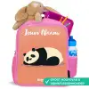 Panda - Slapen - Oranje Kinderrugzak - Roze middel -inhoud_NL