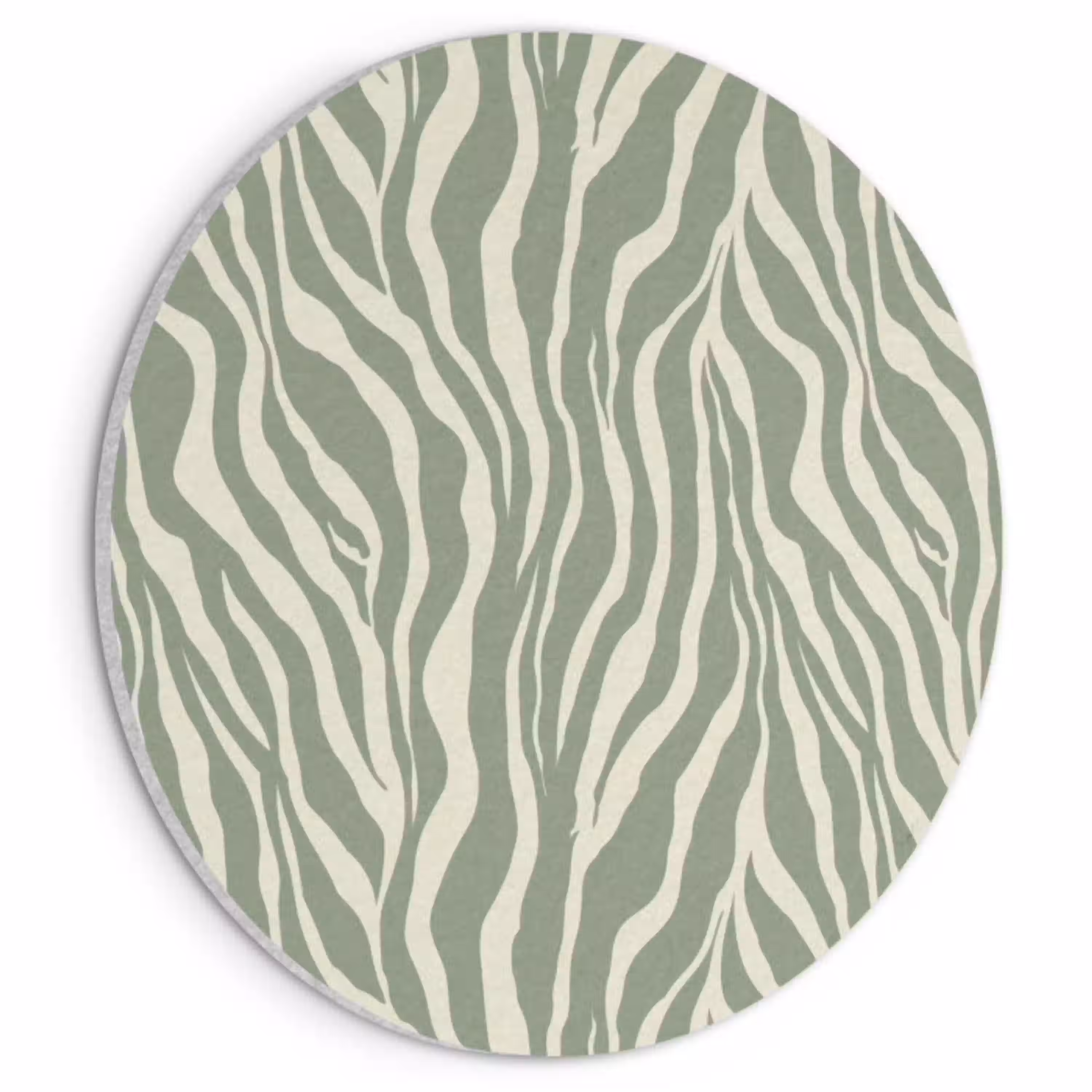 Zebra - Motief - Groen Akoestische PET Vilt - Rond klein 838 -3d