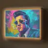 Portret - Sigaret - Kleurrijk - Bril Light Box met batterij (Wandlamp) middel -z3d_website