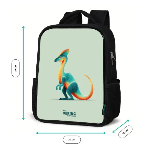 Elegante dino met kam Rugzak - Zwart middel -productfoto_formaten