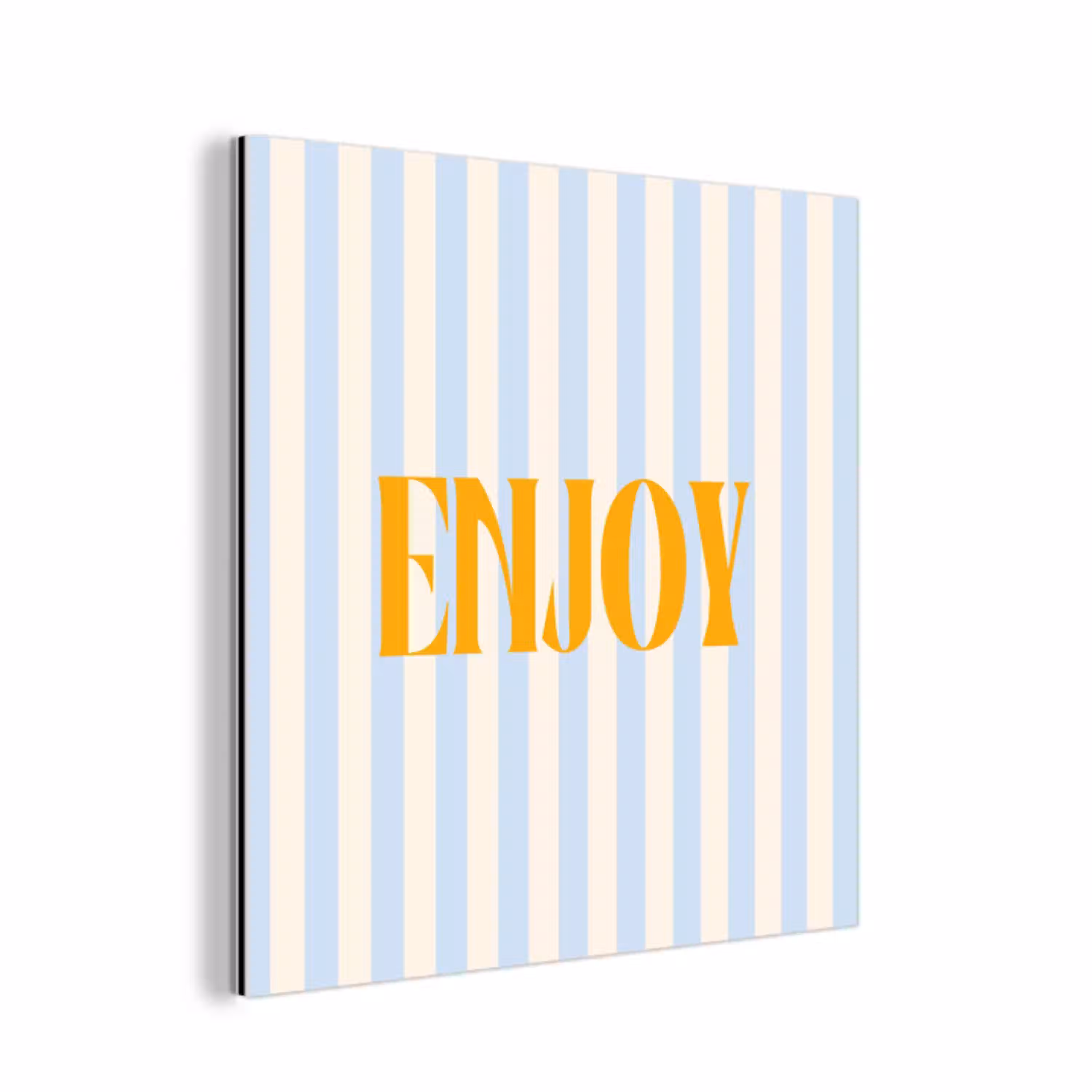 Oranje - Blauw - Strepen - Enjoy aluminium wit klein -3d