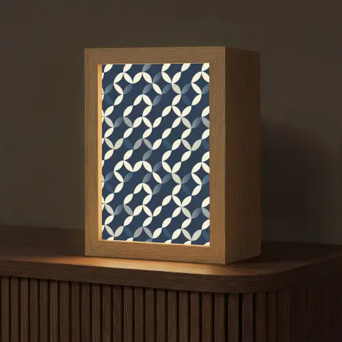 Abstract - Patroon - Blauw Light Box met kabel (Tafellamp) klein 925 -z3d_website