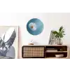 Paardenbloem - Wind - Blauw Wandcirkel aluminium klein -kantoor