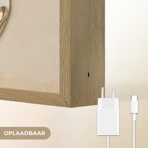 Yin Yang - Bloemen - Zwart - Wit - Vintage Light Box met batterij (Wandlamp) middel -USP_websiteoplaadbaarNL