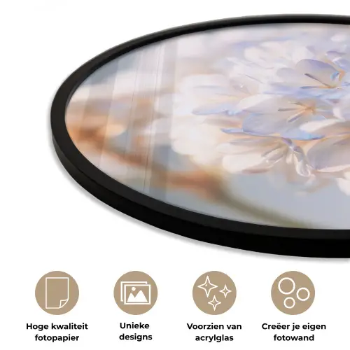 Bloemen - Lichtblauw - Wazig - Trosje Fotolijst rond zonder passe partout klein -closeup_NL