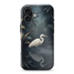 Reiger - Water - Natuur - Modern - Wit Toughcase MagSafe Apple iPhone 17 klein -3d