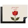 Roos - Rood - Bloem - Valentijn Inductie beschermer vinyl 3mm klein -3d