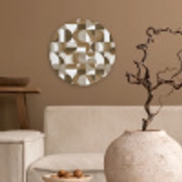 Abstract - Retro - Bruin Wandcirkel kunststof plaat 5mm dik klein 188 -sfeer1