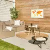 Wereldkaart - Oranje - Kleurrijk Tuinposter op houten frame 2 cm dik klein -sfeer2