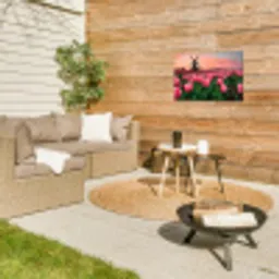 Tulpen - Molen - Nederland Tuinposter op houten frame 2 cm dik klein -sfeer2