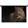 Wilde dieren - Panter - Portret - Zwart - Dieren Wandkleed katoen klein -zz3d