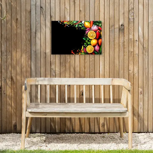 Citroenen - Peper - Kruiden - Graffiti - Verf - Abstract Tuinposter op houten frame 2 cm dik klein -sfeer4