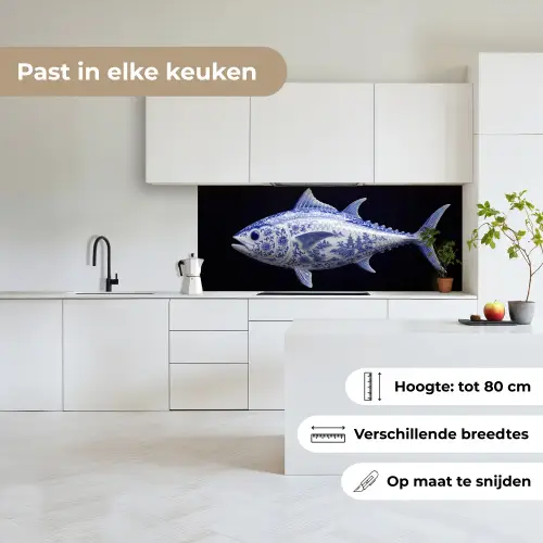 Porselein - Tonijn - Delfts - Blauw keuken achterwand 2 middel -sfeer4_NL