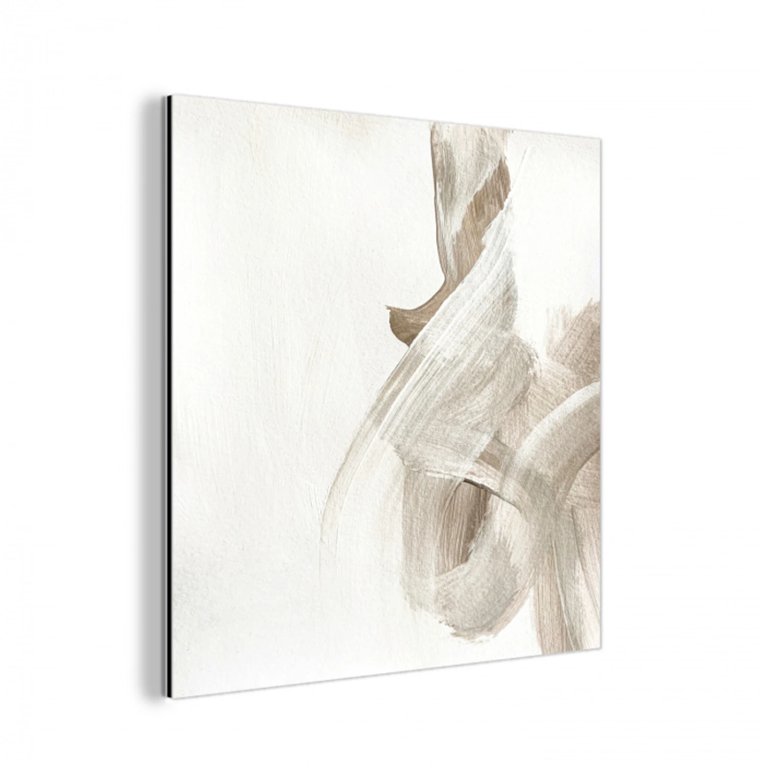 Abstract - Moderne kunst - Beige aluminium wit klein -3d
