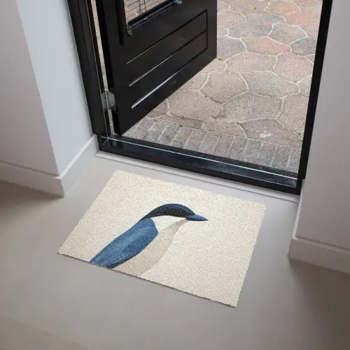 Illustratie - Blauw - Vogel Deurmat klein -sfeer5