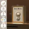 Leeuw - Oranje bloemen - Vriendelijk Light Box met kabel (Kinderlampje) klein -USP_NL