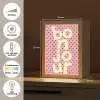 Bonjour - Stippen - Roze- Geel Light Box met kabel (Tafellamp) klein -USP_NL