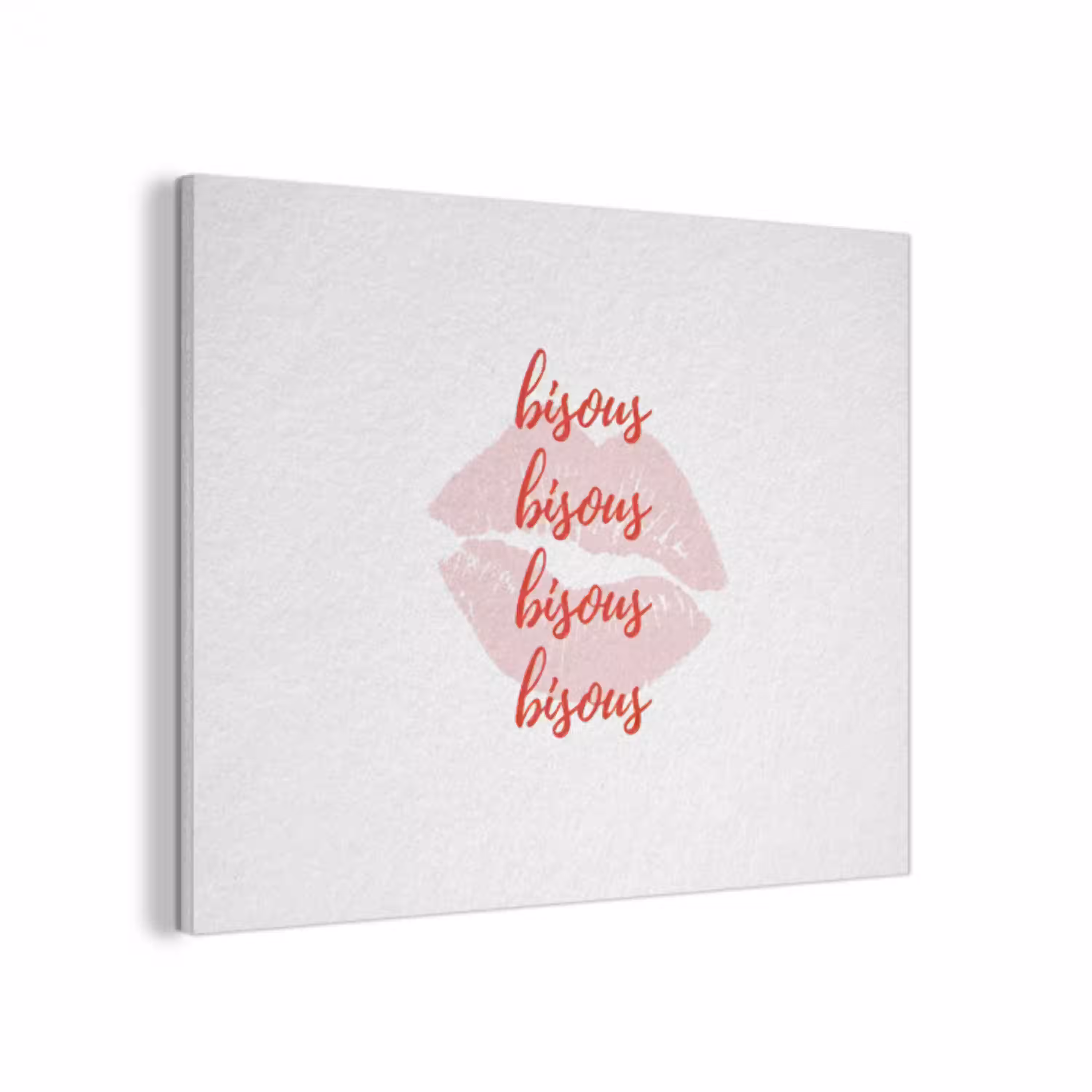 Bisous - Lip - Wit - Rood PET vilt klein -3d