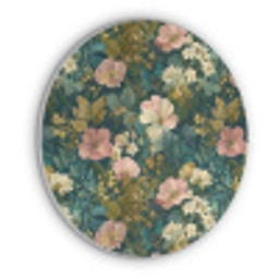 Wilde bloemen - Botanisch - Patroon - Roze - Romantisch Akoestische PET Vilt - Rond klein 838 -3d
