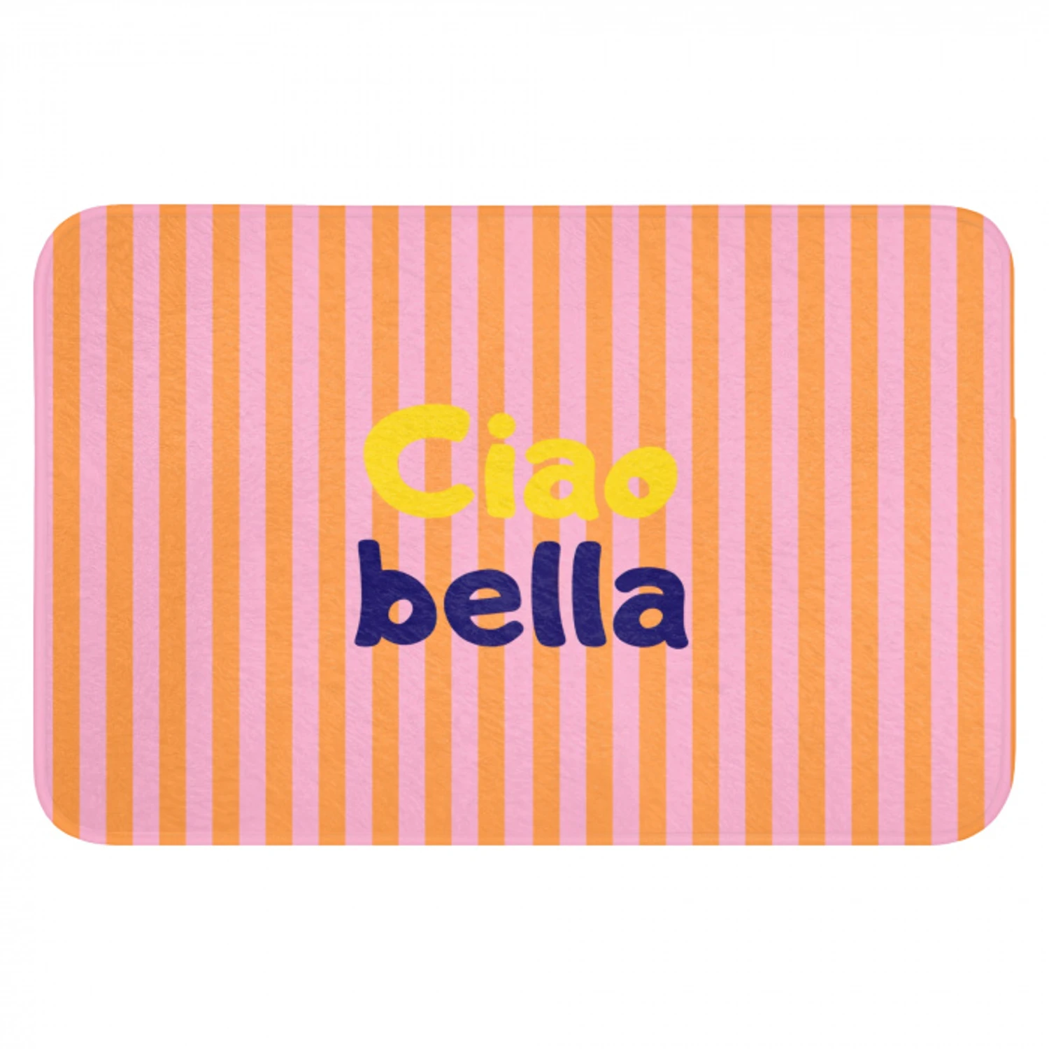 Verticaal - Strepen - Oranje - Ciao bella Badmat klein -3d