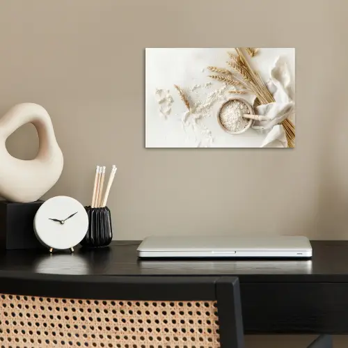 Bloem - Hout - Tarwe poster papier klein -sfeer1