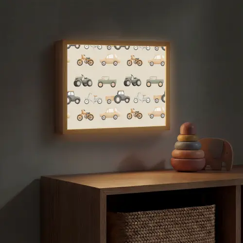 Retro - voertuigen - patroon Light Box met batterij (Wandlamp kind) middel -sfeer5_kind