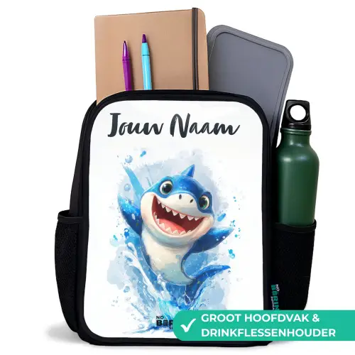 Haai - Tanden - Water Rugzak - Zwart middel -inhoud_NL