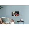 Mond - Golven - Regenboog Muursticker klein -plant