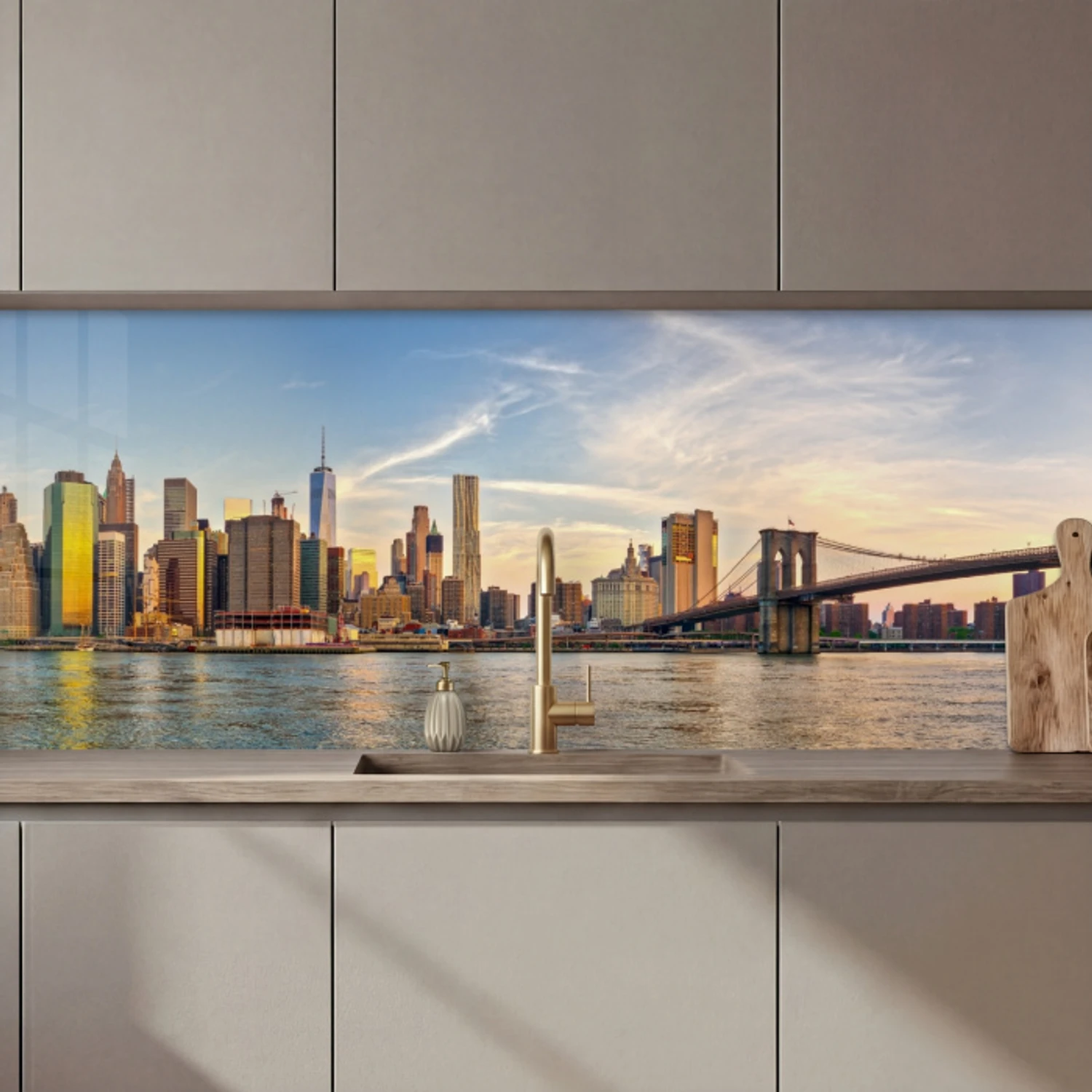 Skyline - New York - Brug - Wolkenkrabbers keuken achterwand 2 middel zz_3dshopping