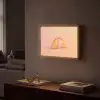 Croissant - Strik - Roze Light Box met batterij (Wandlamp) middel -sfeer1