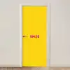 Smile - Roze - Geel deurposter klein -3d_beige