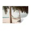 Hangmat - Palmbomen - Strand - Zee Muursticker klein -3d