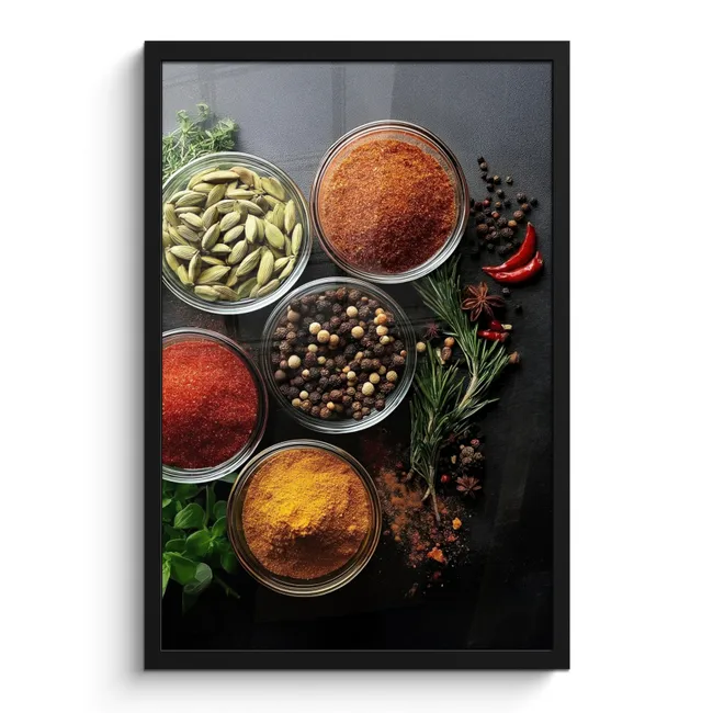 Photo Frame - Glasses - trays - leaves - herbs